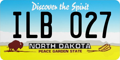 ND license plate ILB027