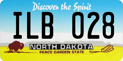 ND license plate ILB028