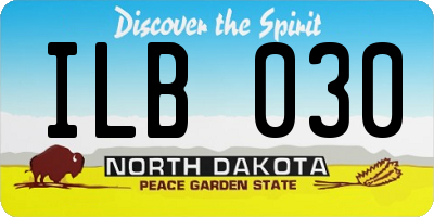 ND license plate ILB030