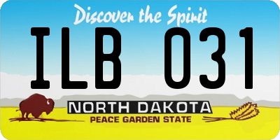 ND license plate ILB031