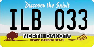 ND license plate ILB033