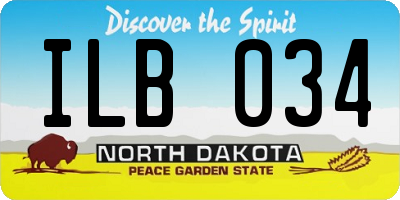 ND license plate ILB034