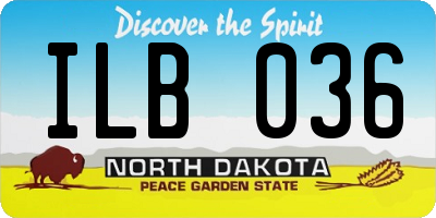 ND license plate ILB036