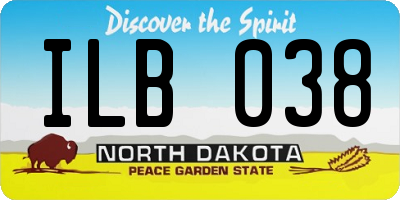 ND license plate ILB038