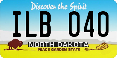 ND license plate ILB040