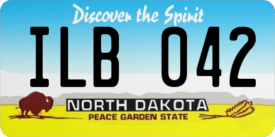 ND license plate ILB042