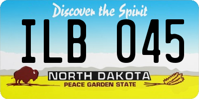 ND license plate ILB045