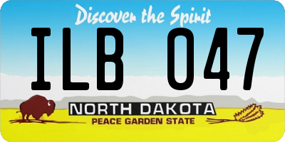 ND license plate ILB047