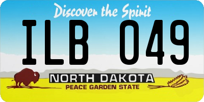 ND license plate ILB049