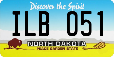 ND license plate ILB051