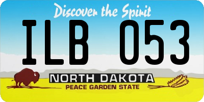 ND license plate ILB053