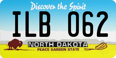 ND license plate ILB062