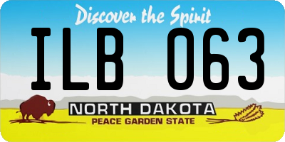 ND license plate ILB063