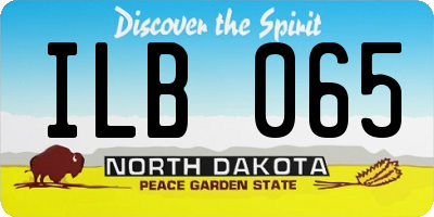 ND license plate ILB065