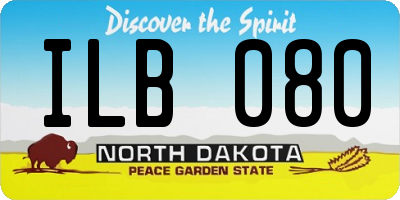 ND license plate ILB080