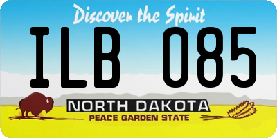 ND license plate ILB085