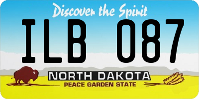 ND license plate ILB087