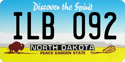 ND license plate ILB092