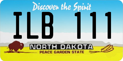 ND license plate ILB111