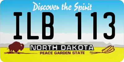 ND license plate ILB113