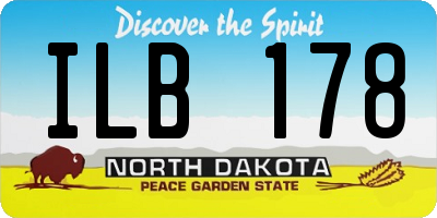 ND license plate ILB178