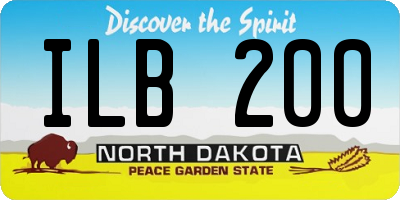 ND license plate ILB200