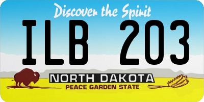 ND license plate ILB203