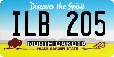 ND license plate ILB205