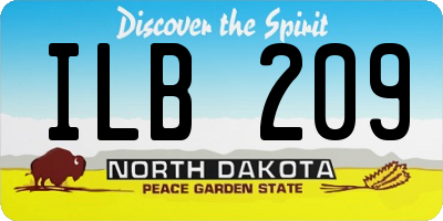 ND license plate ILB209