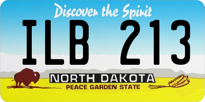 ND license plate ILB213
