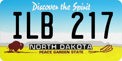 ND license plate ILB217