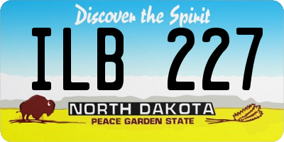 ND license plate ILB227