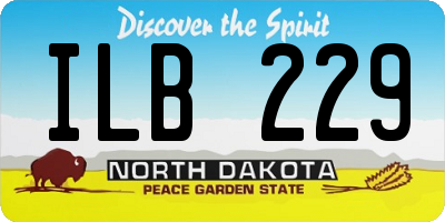 ND license plate ILB229