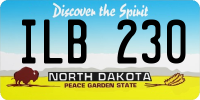 ND license plate ILB230