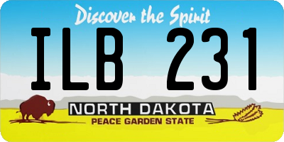 ND license plate ILB231