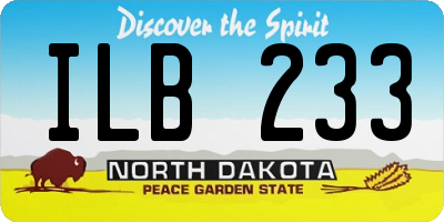 ND license plate ILB233