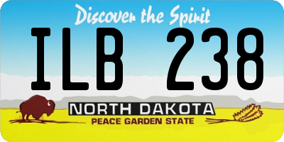 ND license plate ILB238