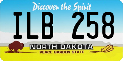 ND license plate ILB258