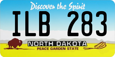 ND license plate ILB283