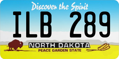 ND license plate ILB289