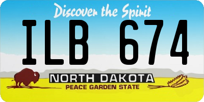 ND license plate ILB674
