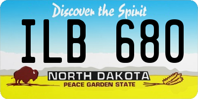 ND license plate ILB680