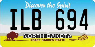 ND license plate ILB694