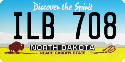 ND license plate ILB708