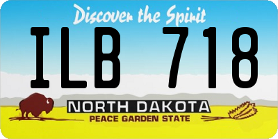 ND license plate ILB718
