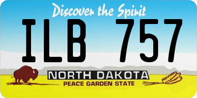 ND license plate ILB757