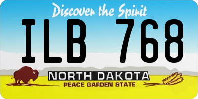 ND license plate ILB768