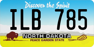 ND license plate ILB785