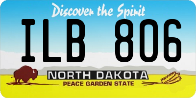 ND license plate ILB806