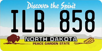 ND license plate ILB858
